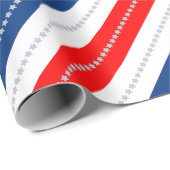 Americana Red White Blue Stars & Stripes ラッピングペーパー (ロールコーナー)