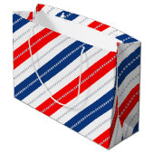 Americana Red White Blue Stars & Stripes ラージペーパーバッグ (裏面アングル)