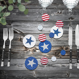Americana Red White Blue Stars Stripes Celebration コンフェッティ