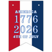Americana Red White Blue Stripes America 1776 2026 バンティングフラッグ (第2の旗)