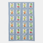 Americana Seed Packet Folk Art キッチンタオル (縦)