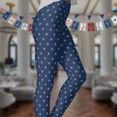 Americana Star Spangled Silver Stars On Navy 2 レギンス