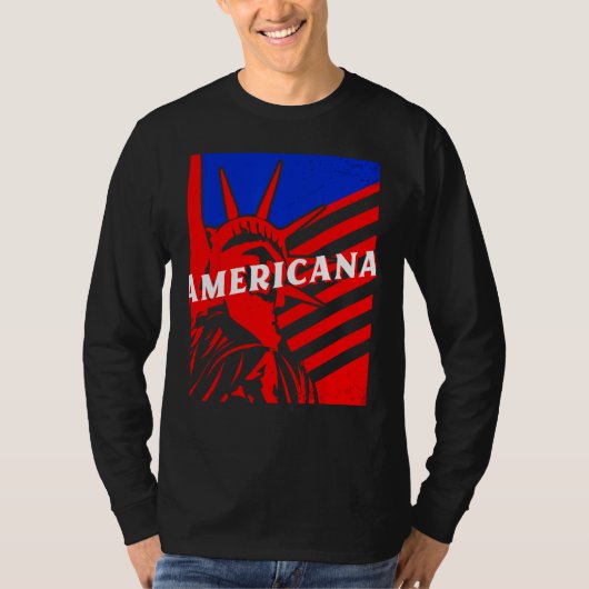 Americana Statue of Liberty BJJ Jiu Jitsu MMA Figh Tシャツ (正面)