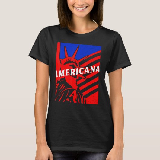 Americana Statue of Liberty BJJ Jiu Jitsu MMA Figh Tシャツ (正面)