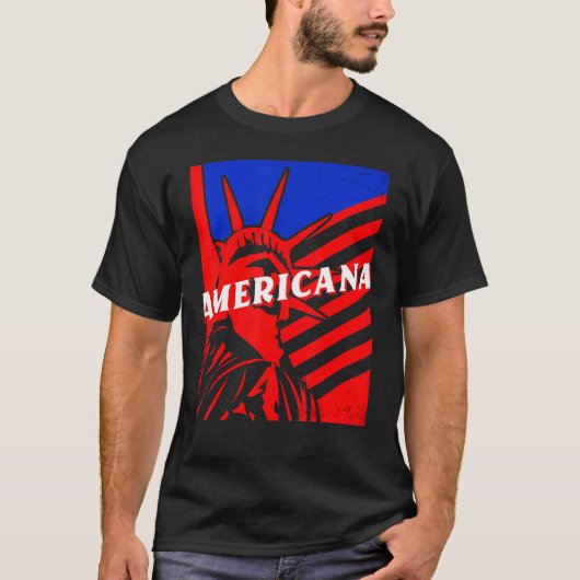 Americana Statue of Liberty BJJ Jiu Jitsu MMA Figh Tシャツ (正面)