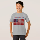 AMERICANADIANの子供の灰色のティー Tシャツ (正面フル)