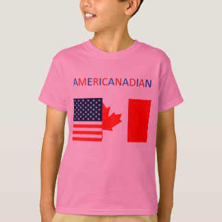 AMERICANADIAN 2の女の子のピンクのティー Tシャツ