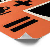 Americano Coffee Formula Minimalist Orange  ポスター (角)