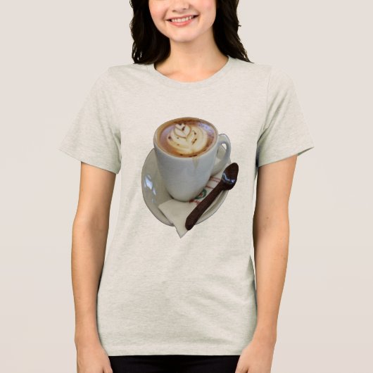 Americano Coffee with Tulip Design And Chocolate トライブレンドＴシャツ (正面)