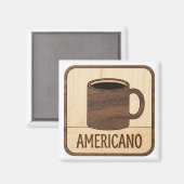 Americano Coffee Wooden Sign マグネット (正面/裏面)