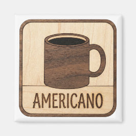 Americano Coffee Wooden Sign マグネット