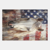 American's 250th Celebration Horses Flags Decoupag ラッピングペーパーシート (正面3)