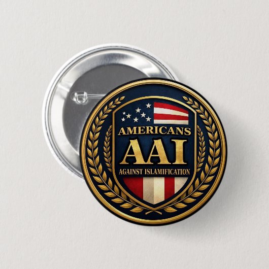 Americans Against Islamification Button 缶バッジ (正面&裏面)
