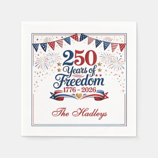 America's 250th Anniversary スタンダードカクテルナプキン (正面)