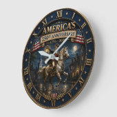 America's 250th Anniversary 1776–2026 Revolutionar ラージ壁時計 (傾斜)