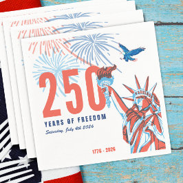 America's 250th Anniversary Freedom Patriotic スタンダードカクテルナプキン