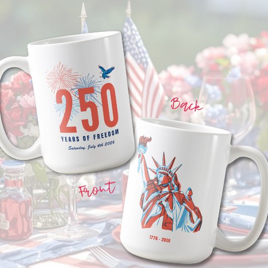 America's 250th Anniversary Freedom Patriotic Mug コーヒーマグカップ