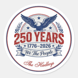 America's 250th Anniversary Name ラウンドシール