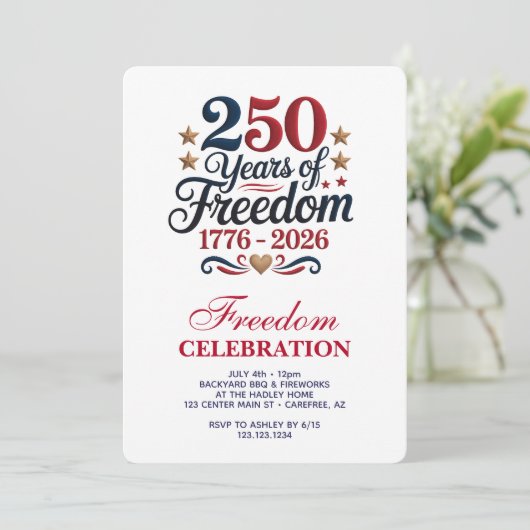 America's 250th Anniversary Party 招待状 (スタンド正面)