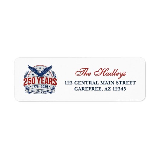 America's 250th Anniversary Return Address Label ラベル (正面)