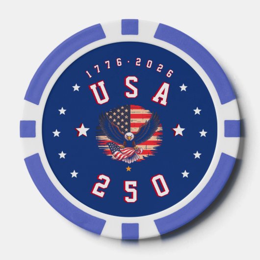 America's 250th Anniversary USA 250 1776 2026 ポーカーチップ (正面)