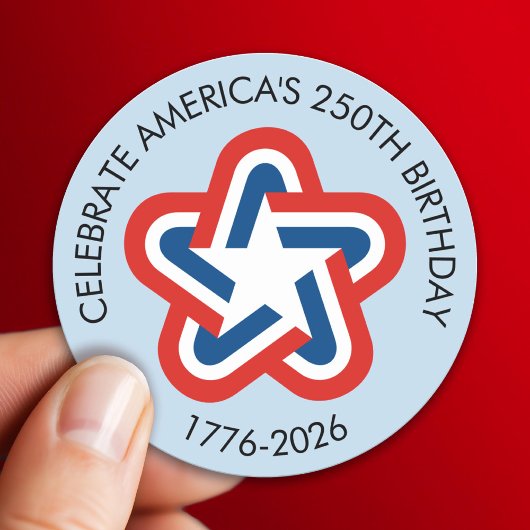 America's 250th Birthday - 1776-2026 Vintage Star ラウンドシール