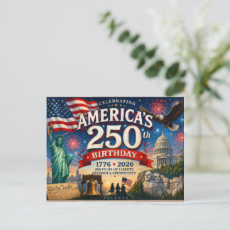 America's 250th Birthday 4th of July ポストカード