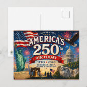 America's 250th Birthday 4th of July ポストカード (正面/裏面)