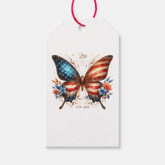 America's 250th Birthday Anniversary 1776 2026 ギフトタグ (正面)