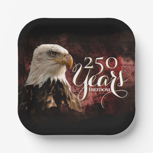 America's 250th Birthday Bald Eagle Paper Plates ペーパープレート (正面)