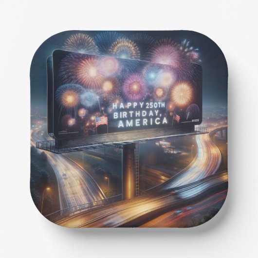 America's 250th Birthday Billboard ペーパープレート (正面)