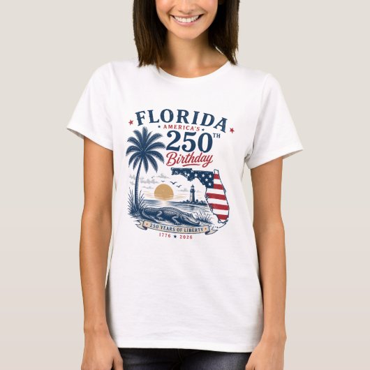 America's 250th Birthday Florida Themed Tropical Tシャツ (正面)