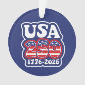 America's 250th Birthday - Groovy USA 250 オーナメント (正面)