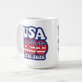 America's 250th Birthday - Groovy USA 250 コーヒーマグカップ (正面左)