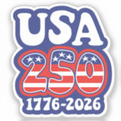America's 250th Birthday - Groovy USA 250 シール (正面)