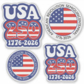 America's 250th Birthday - Groovy USA 250 シール (正面)