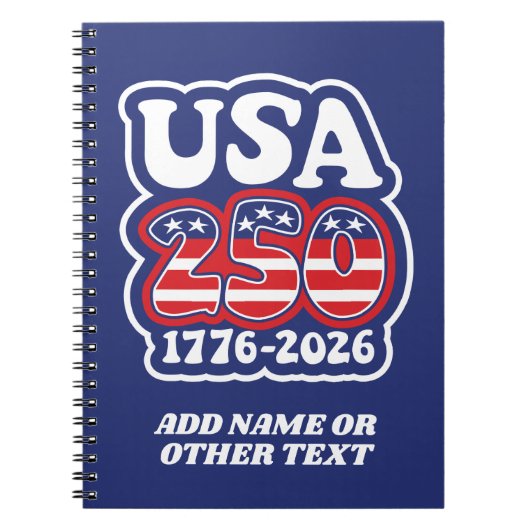America's 250th Birthday - Groovy USA 250 ノートブック (正面)