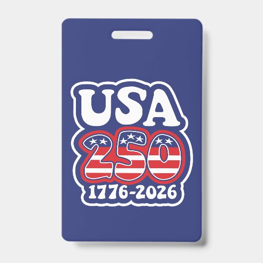 America's 250th Birthday - Groovy USA 250 バッジ (Front)