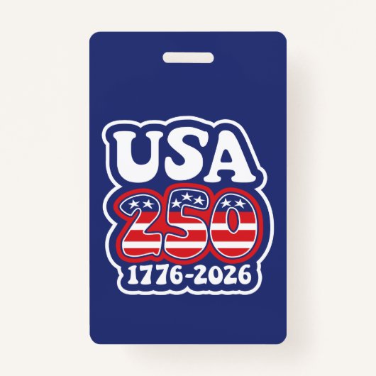 America's 250th Birthday - Groovy USA 250 バッジ (正面)