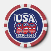 America's 250th Birthday - Groovy USA 250 ポーカーチップ (正面)