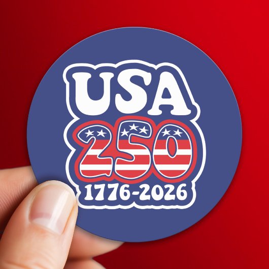 America's 250th Birthday - Groovy USA 250 ラウンドシール