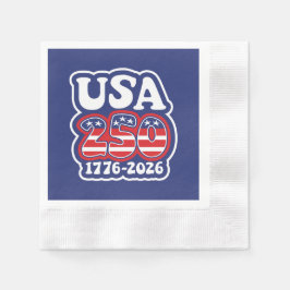 America's 250th Birthday - Groovy USA 250 縁ありカクテルナプキン