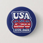 America's 250th Birthday - Groovy USA 250 缶バッジ (正面)