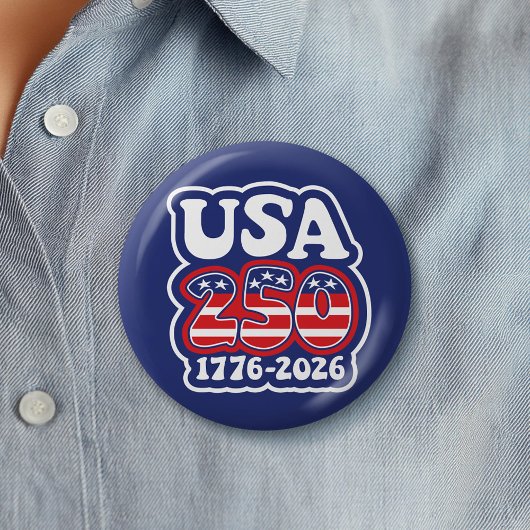 America's 250th Birthday - Groovy USA 250 缶バッジ