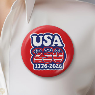 America's 250th Birthday - Groovy USA 250 缶バッジ