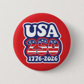 America's 250th Birthday - Groovy USA 250 缶バッジ (正面)