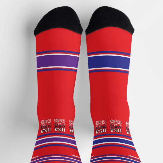 America's 250th Birthday - Name Number Socks ソックス (上部)