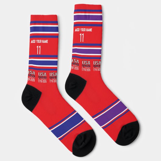 America's 250th Birthday - Name Number Socks ソックス (右)