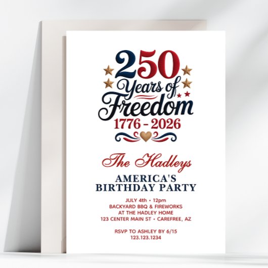 America's 250th Birthday Party 招待状