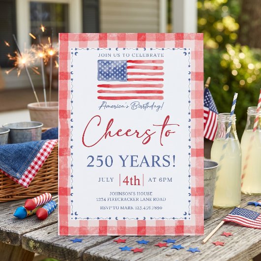 America's 250th Birthday Party Invitation 招待状